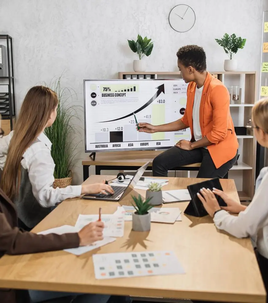Digital marketing team working on SEO strategy