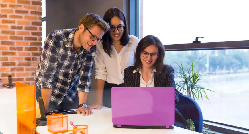 Digital marketing team developing a social media strategy