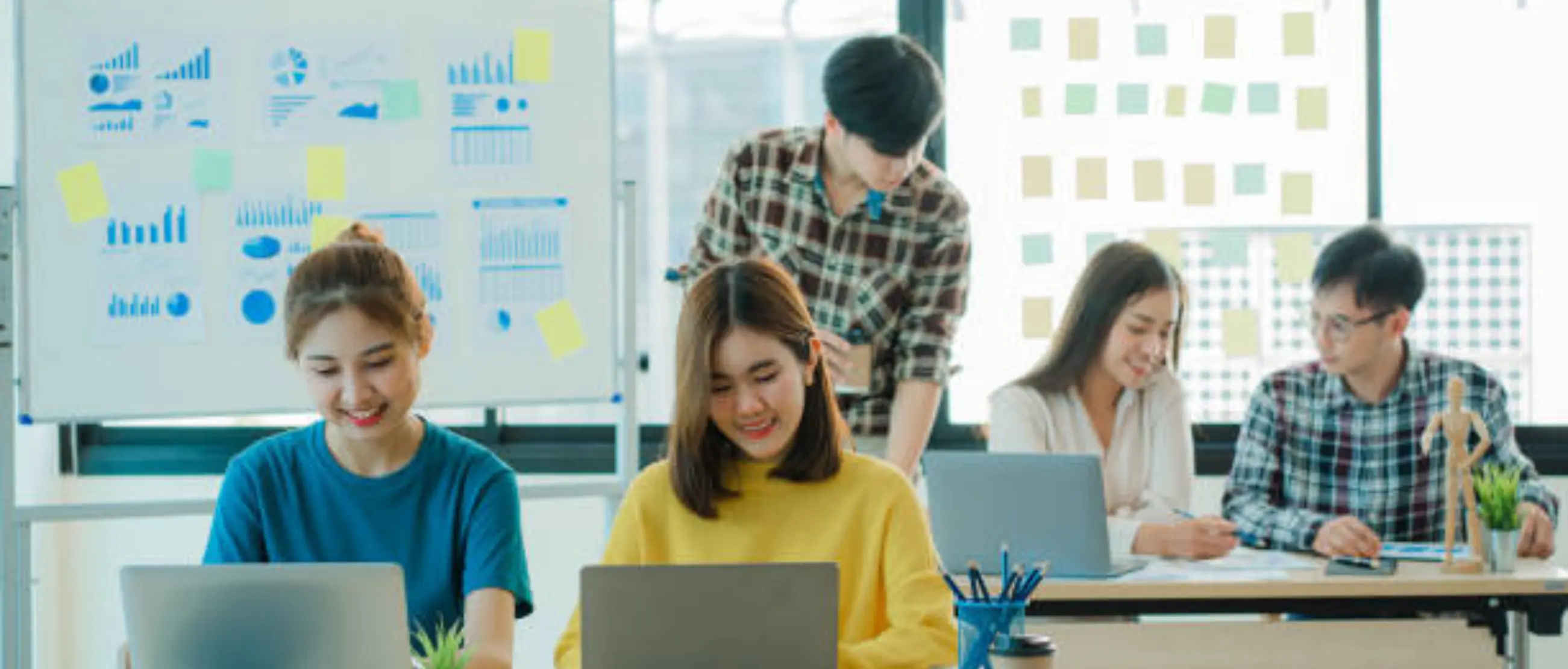 Digital marketing professionals working on SEO and online marketing strategies