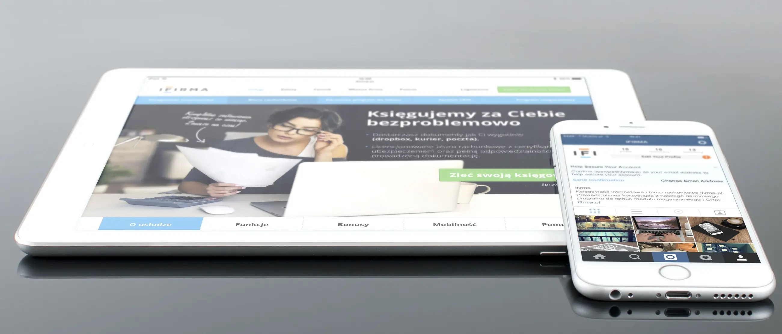 Responsive website development displayed across laptop, tablet and smartphone