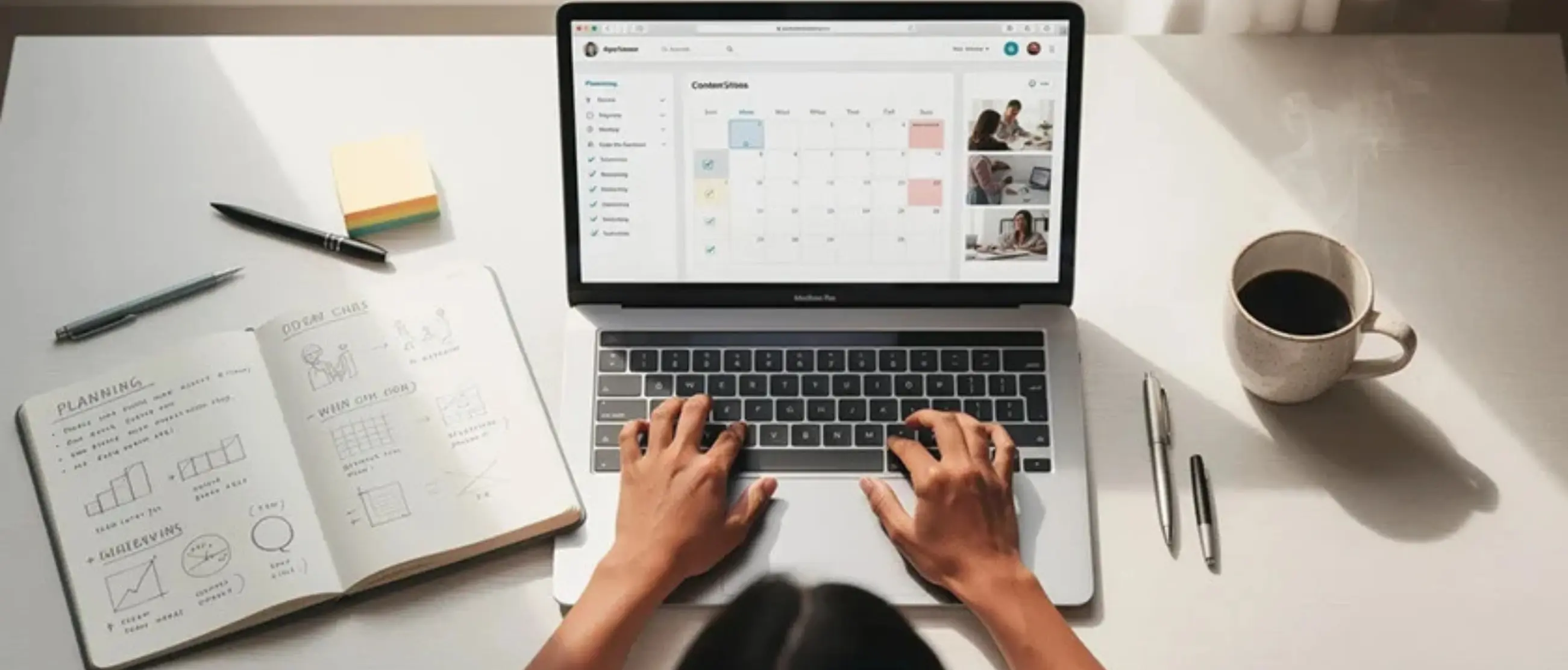 Content marketing professional planning a digital content strategy