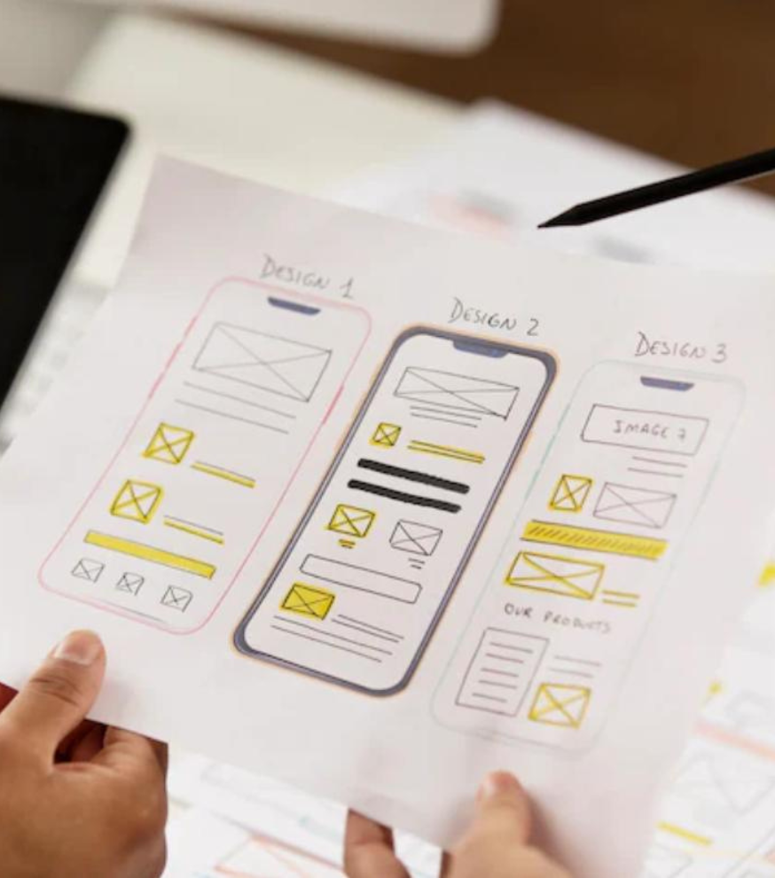 Mobile app wireframing and planning stage