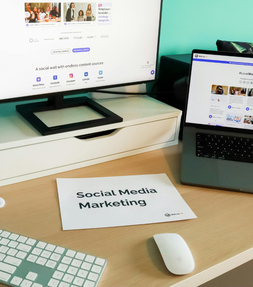 Social media marketing and online advertising team working in Kerala office