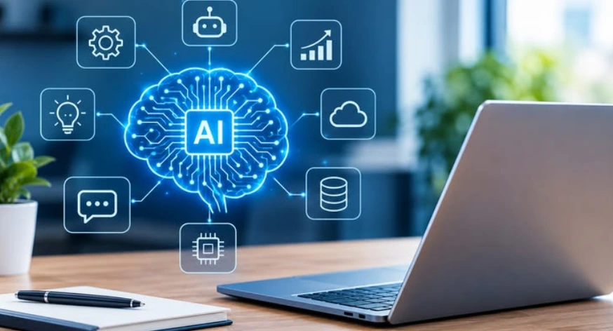 Students learning artificial intelligence and machine learning