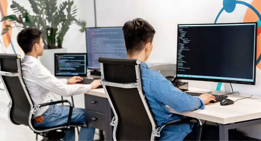 Professional web development and coding workspace