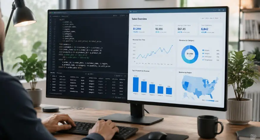 Software application dashboard and database interface