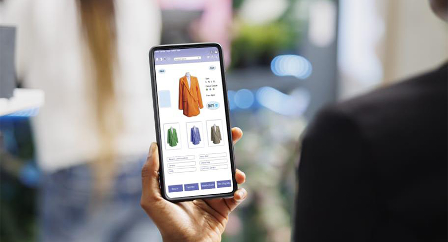 Responsive e-commerce website on mobile