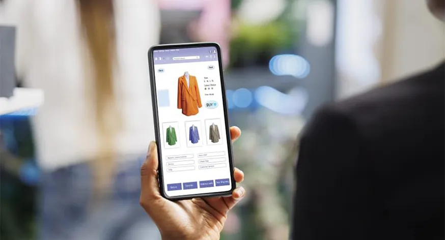 Responsive e-commerce website on mobile